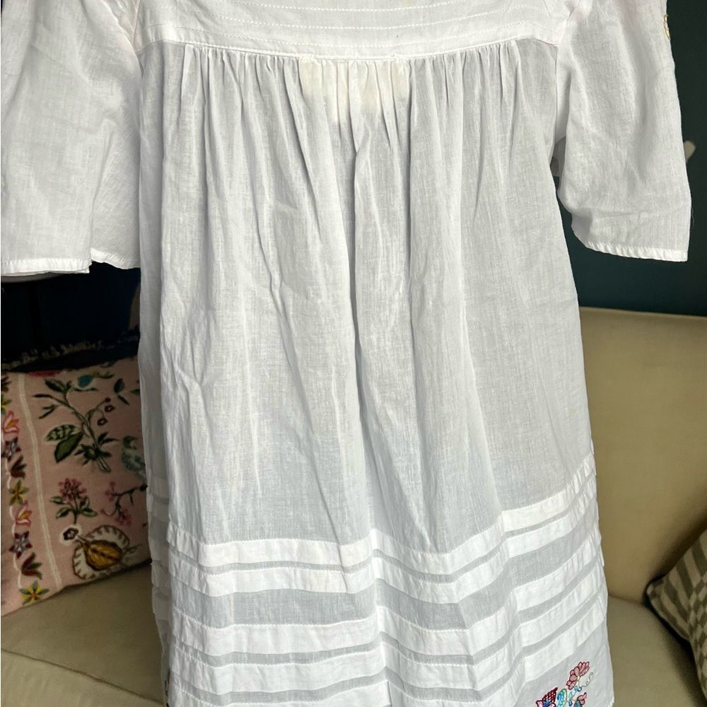 ANTHROPOLOGIE - WHITE EMBROIDERED TUNIC - SIZE M - Picture 6 of 7